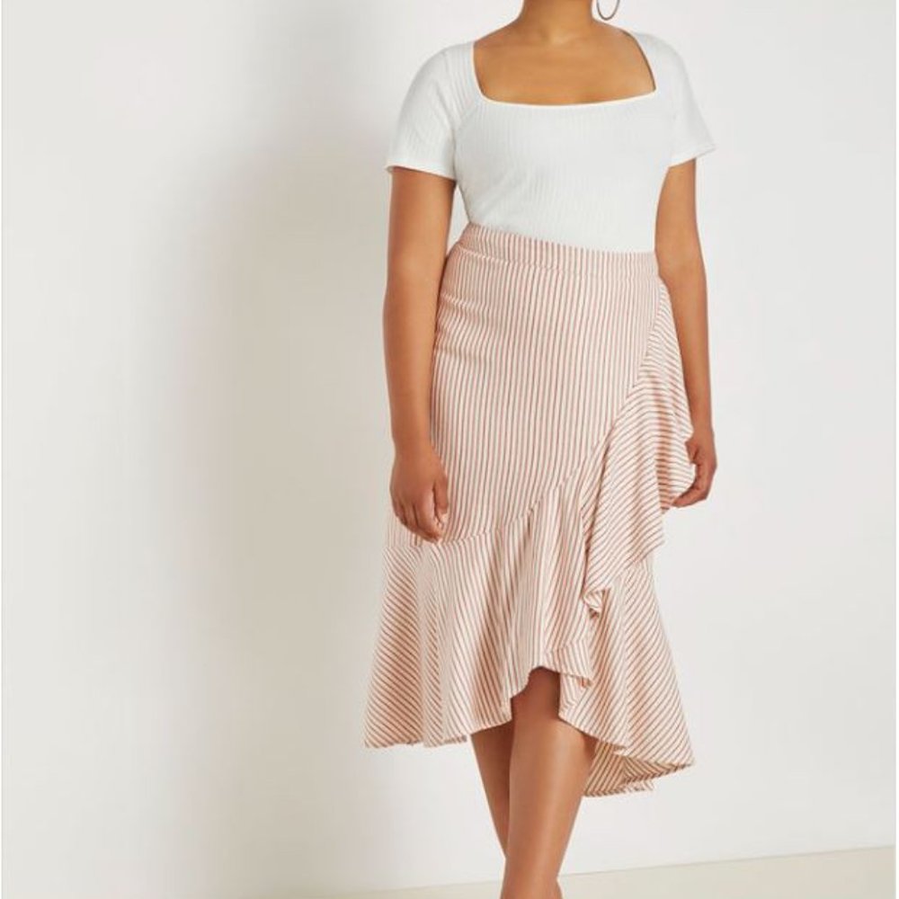 Midi Skirt with Flounce